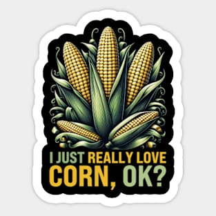 I Love Corn Sticker